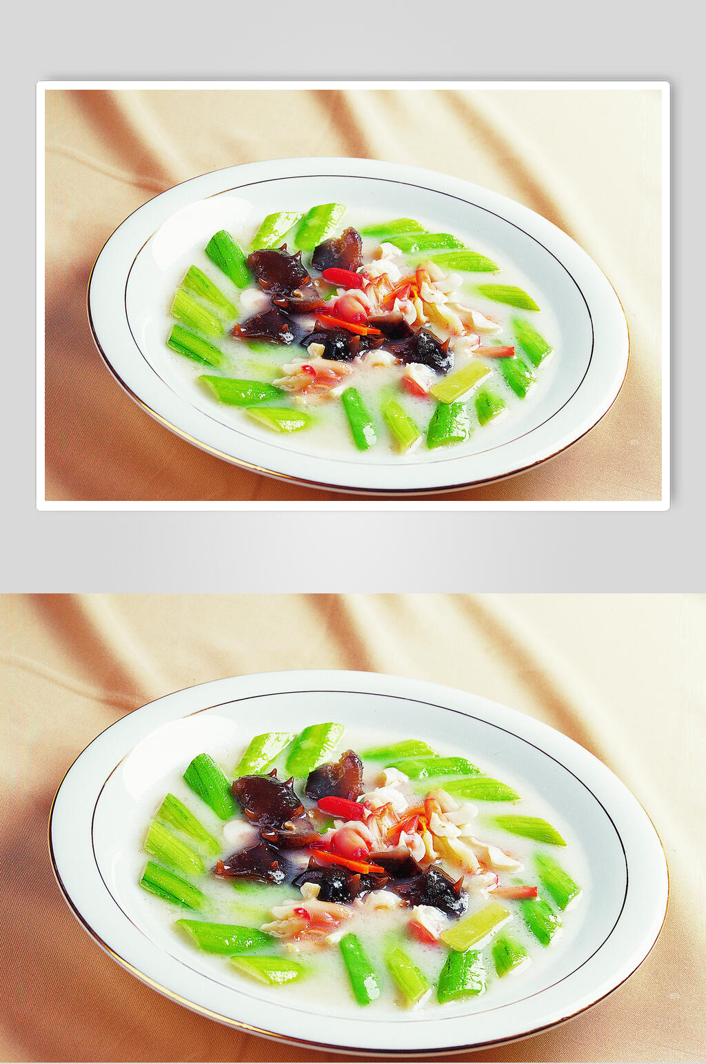 鲜蚌辽参煮节瓜食物高清图片素材