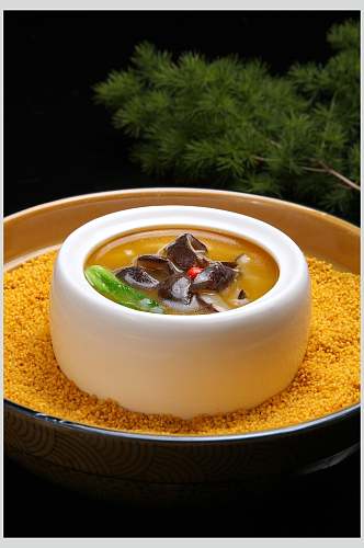 罐焖珍菌海参美食食品图片