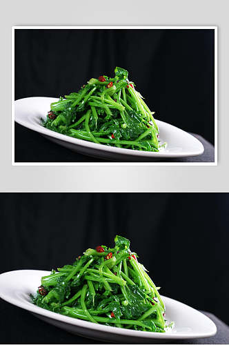 炝炒白油菜美食摄影图片