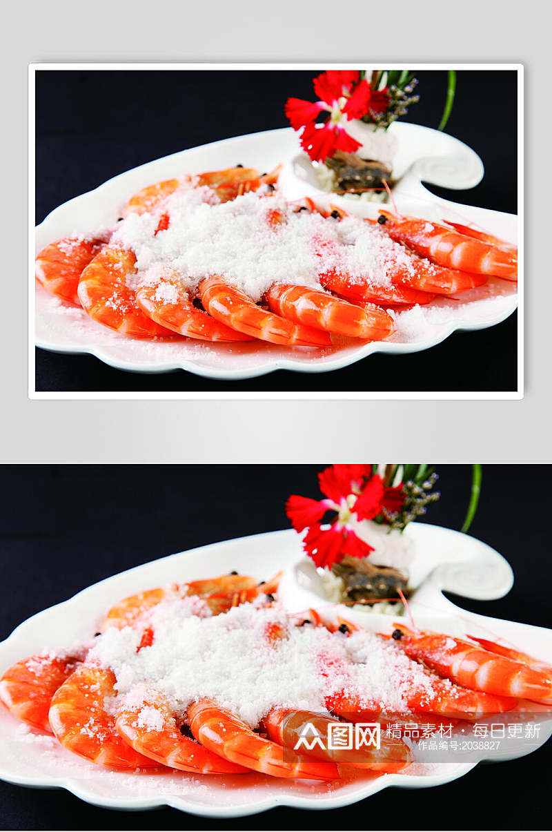 新鲜盐烤大虾美食食品图片素材