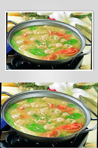 三鲜虾燕锅仔元食物图片