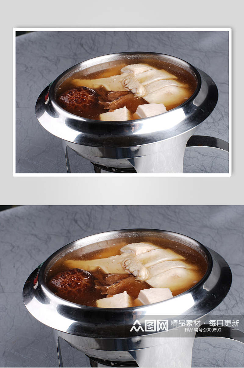 山珍菇菌老鸡汤底美食摄影图片素材
