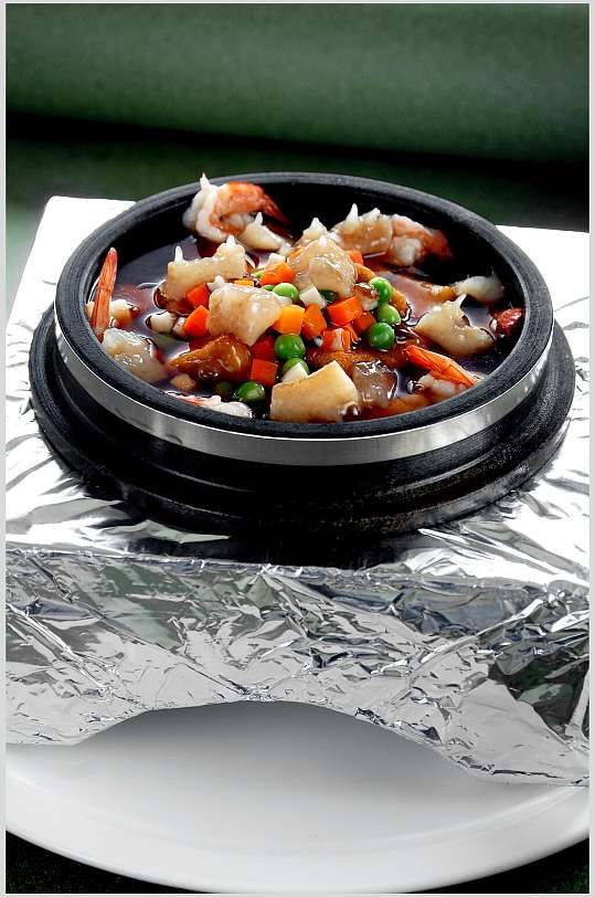 石锅海鲜烩豆腐餐饮食品图片