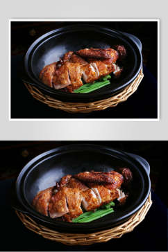 香香神鸡煲两联菜谱菜单新品菜摄影图