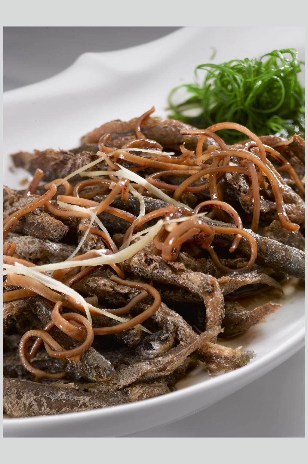 豉油皇蒸河鱼干美食食物图片素材