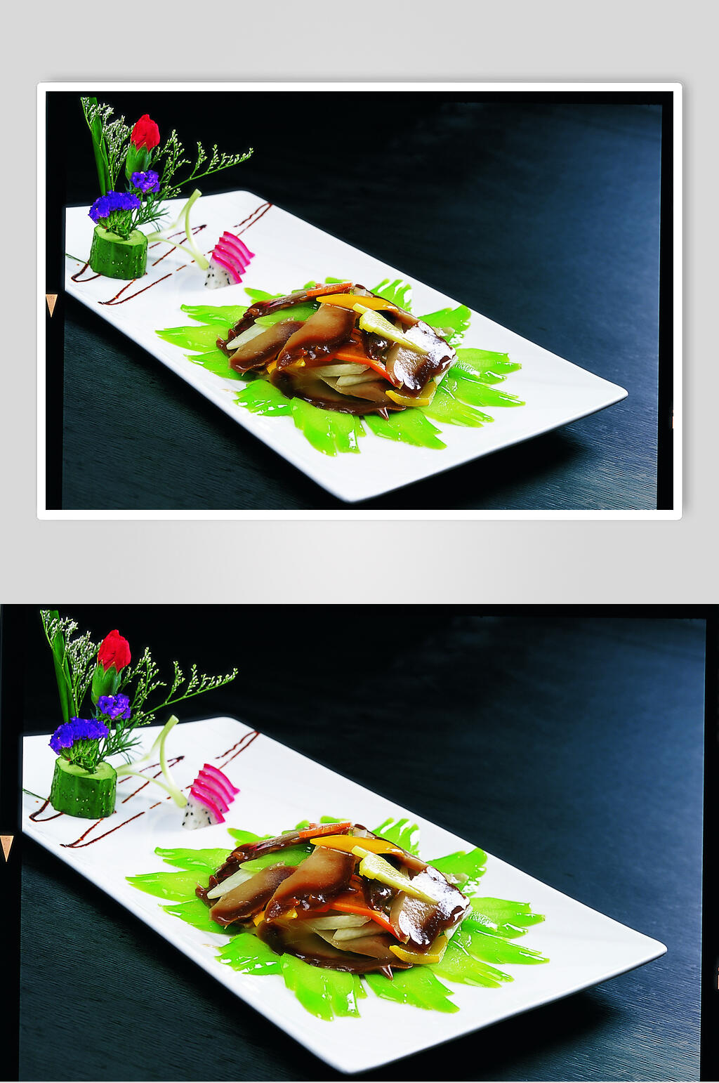 凉瓜炒素参美食高清图片素材