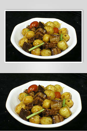 小卤肉酱土豆食品摄影图片