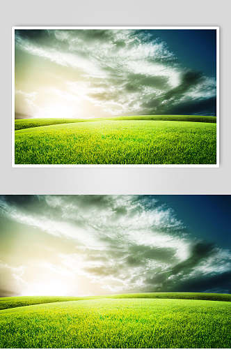 草地天空风景图片草地云层两联摄影视觉图