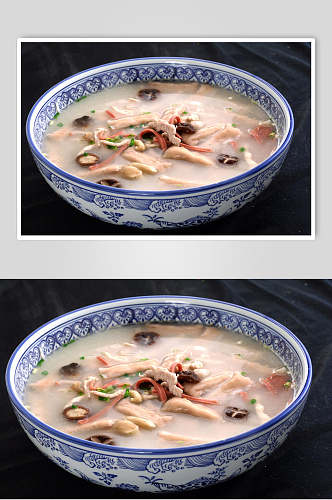 山菌鸡丝饺美食摄影图片