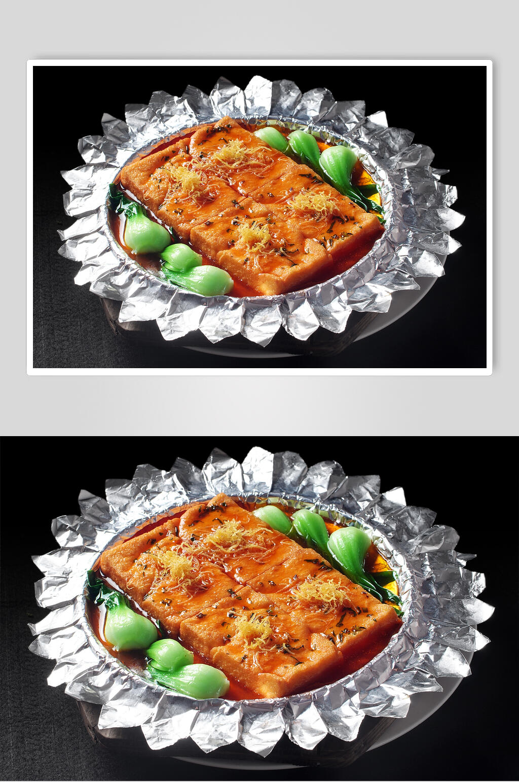 鲍汁蔬菜豆腐食品摄影图片素材