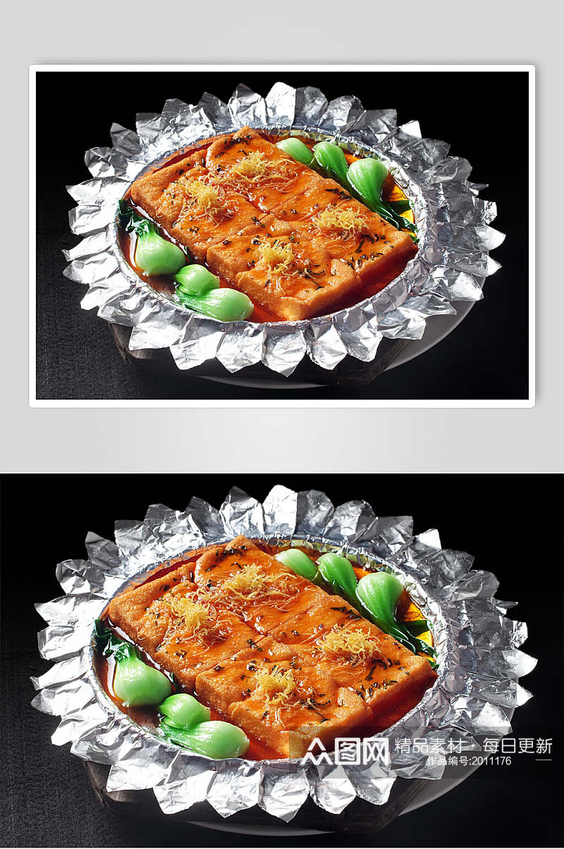 鲍汁蔬菜豆腐食品摄影图片素材