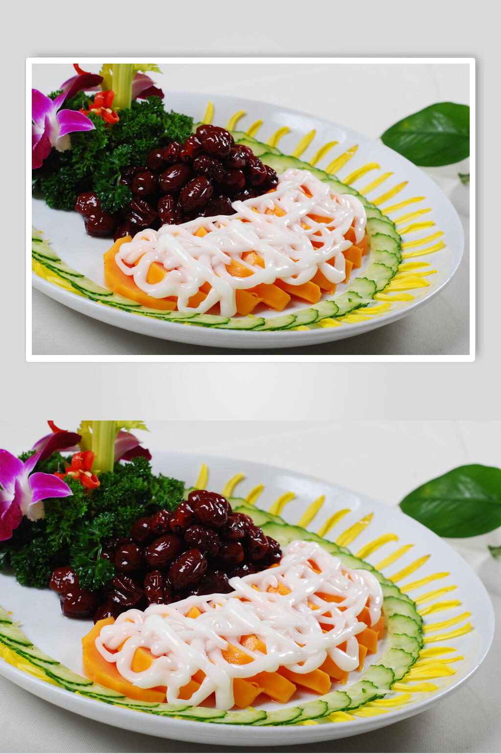 金枣木瓜沙拉美食摄影图片素材