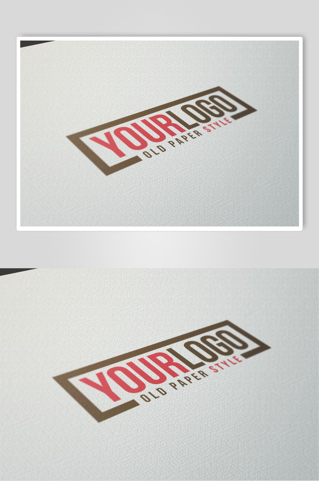 极简布料材质LOGO展示样机效果图素材