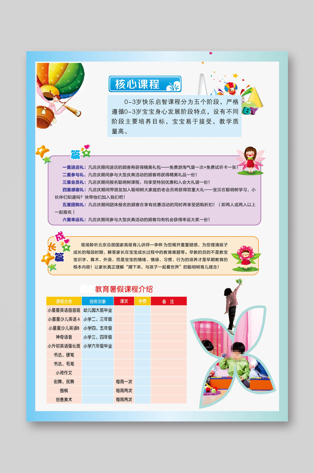 课程招生宣传单素材