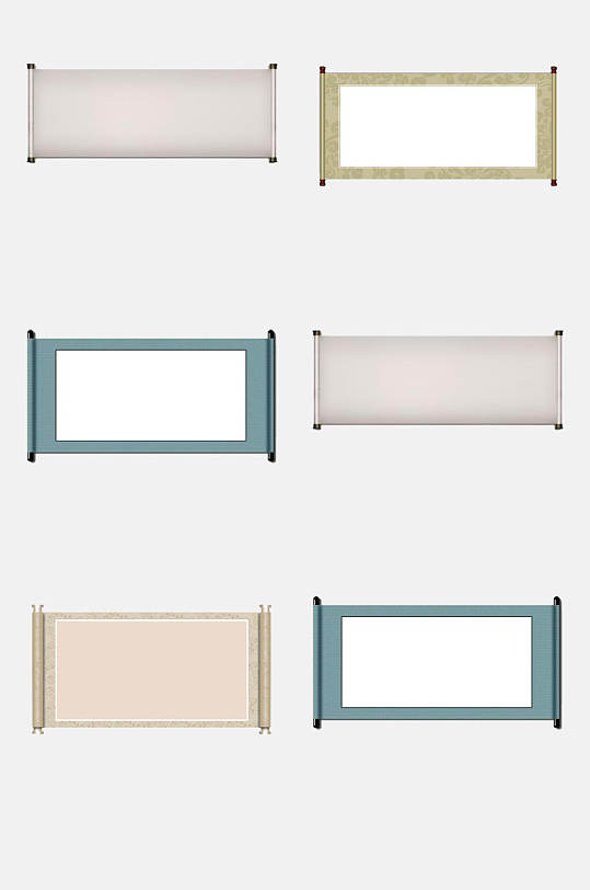 简约中国风古风卷轴圣旨免抠元素