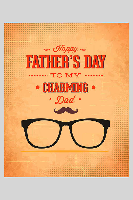 父亲节外国插画父亲节快乐父亲的眼镜
