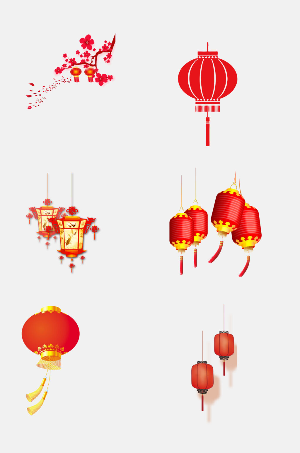 中国风红色灯笼免抠元素素材