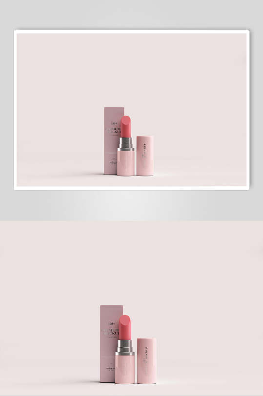 粉色口红美妆化妆品样机效果图