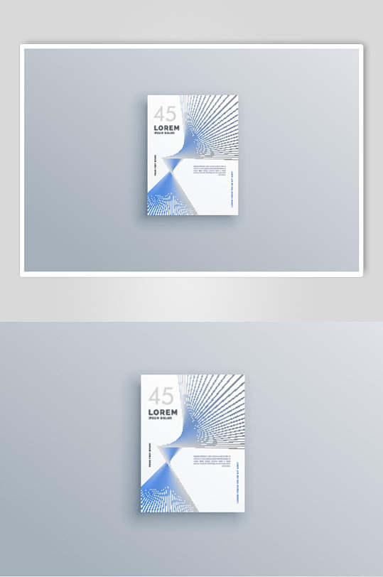 蓝色线条纹理矢量画册封面海报设计
