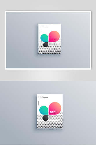 粉色绿色汽球矢量画册封面设计海报