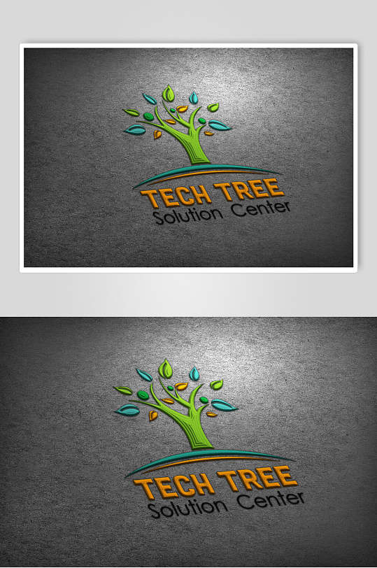 彩色树logo展示样机效果图