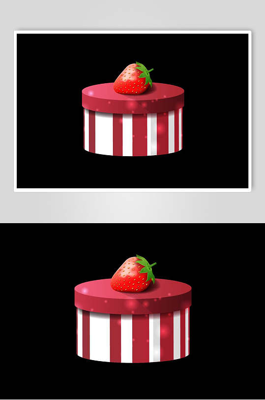 情人节爱心草莓蛋糕矢量素材