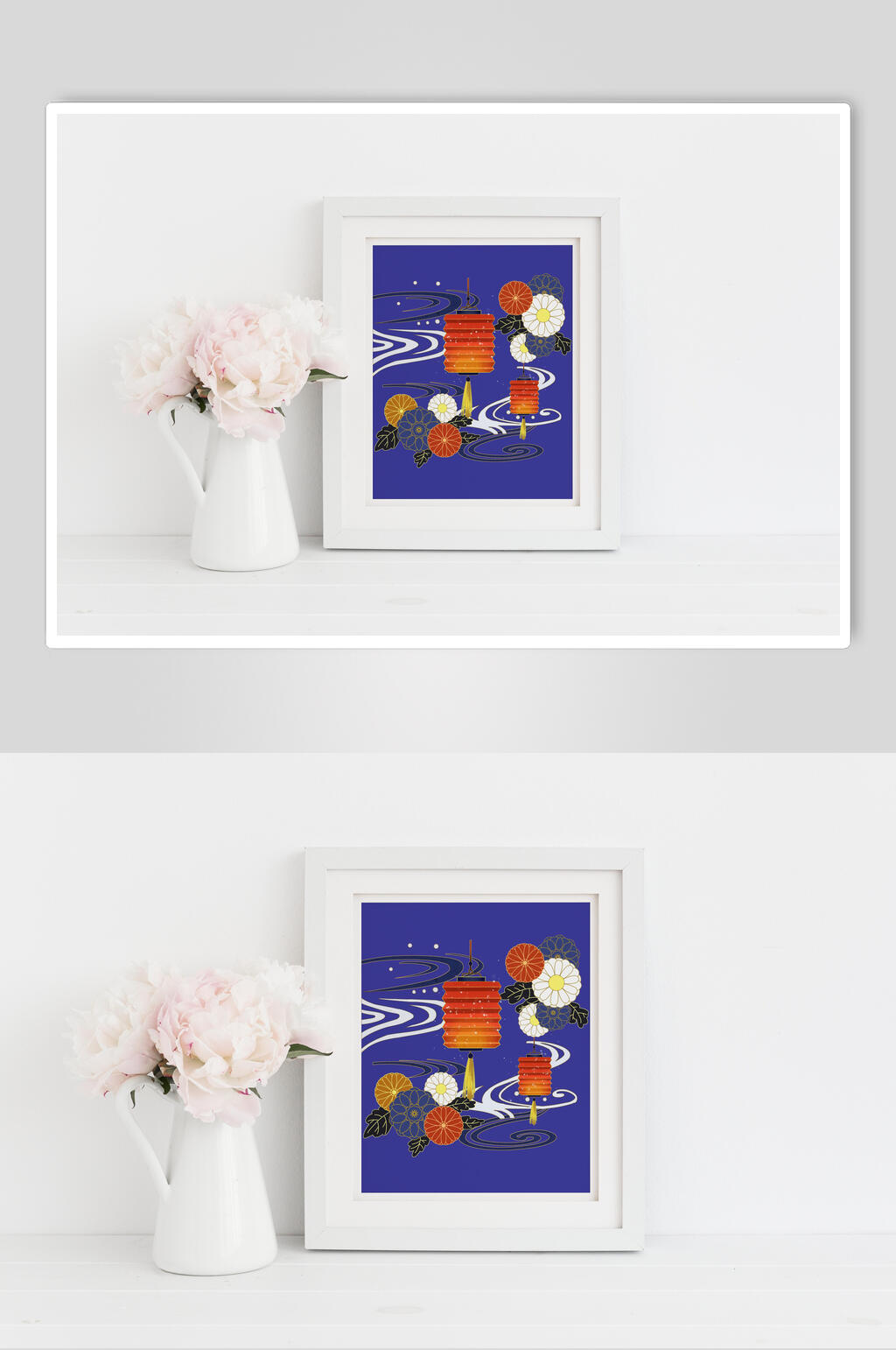 装饰画插花文创品牌样机效果图素材