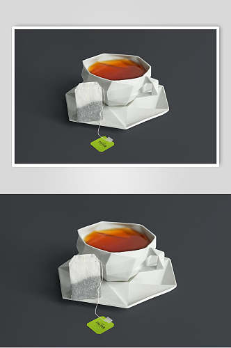白色茶水杯子产品包装样机效果图