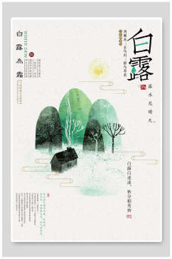 传统节气白露中国风海报