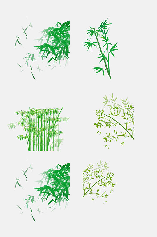 绿色竹林大熊猫竹子免抠元素