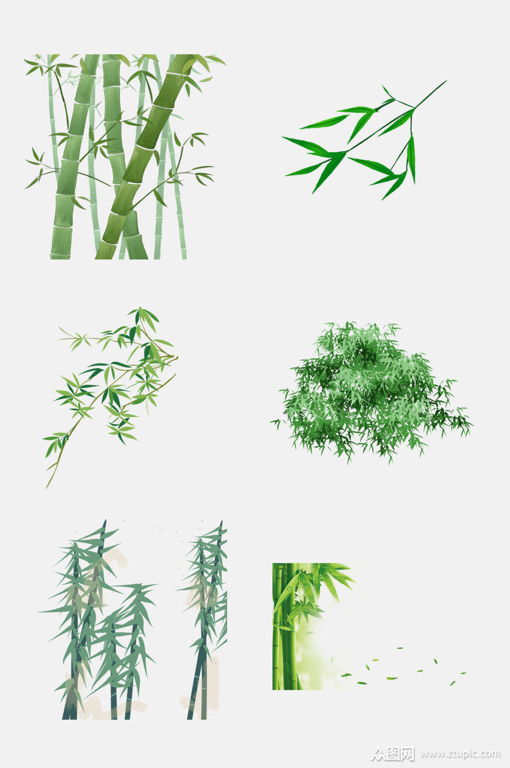 清新绿色竹林大熊猫竹子免抠元素素材