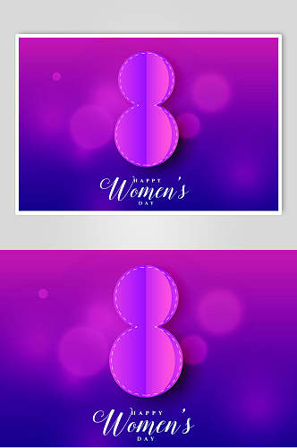 蓝紫色三八女神节设计素材