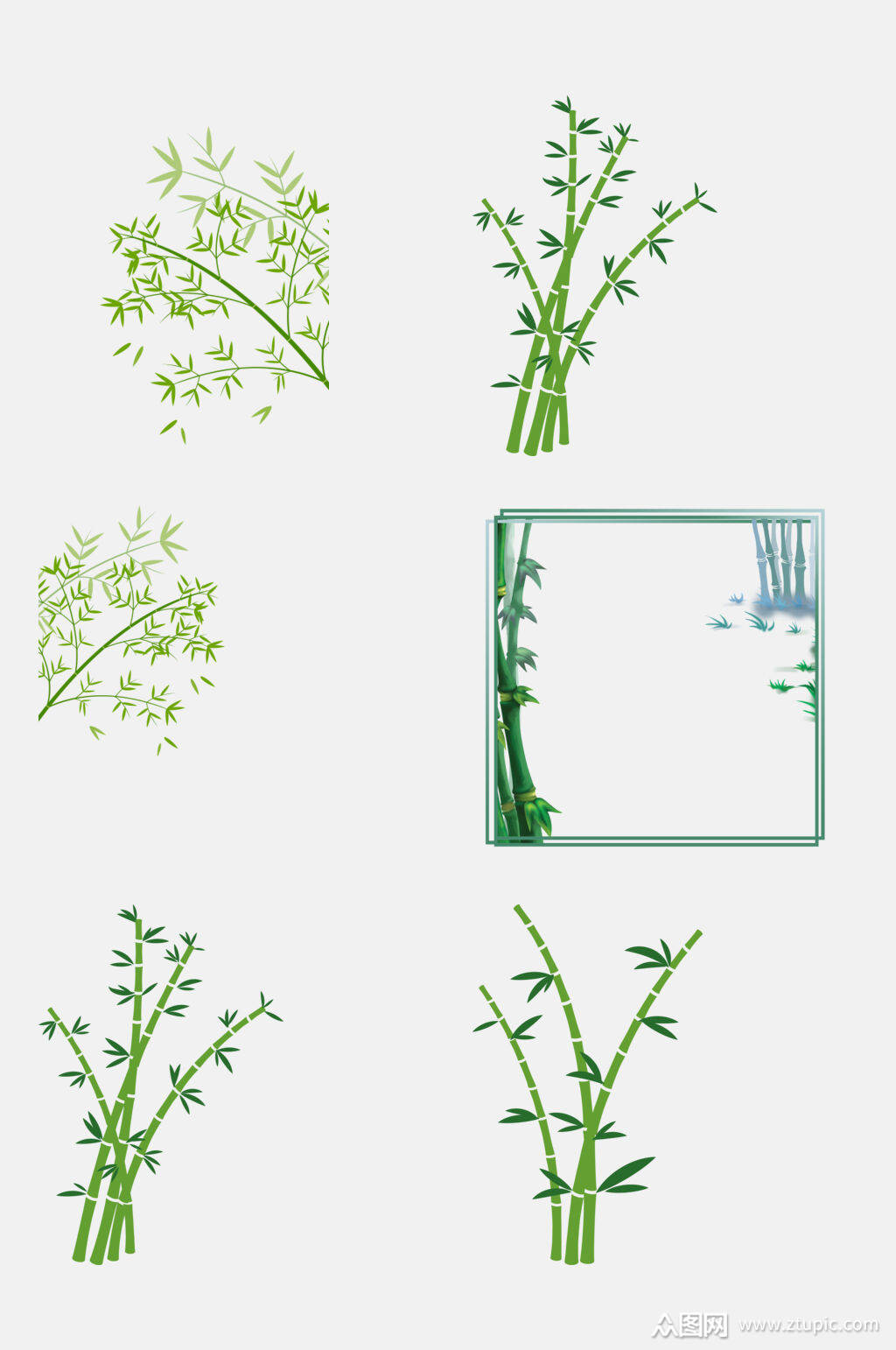创意大熊猫竹子免抠元素