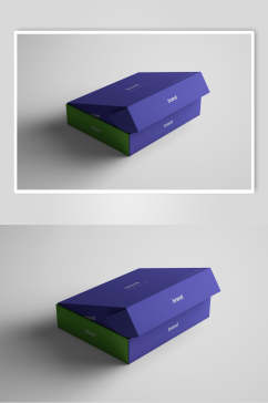 创意蓝色包装盒样机效果图