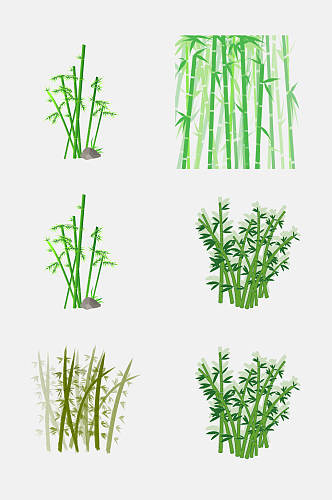 简约绿色竹林大熊猫竹子免抠元素