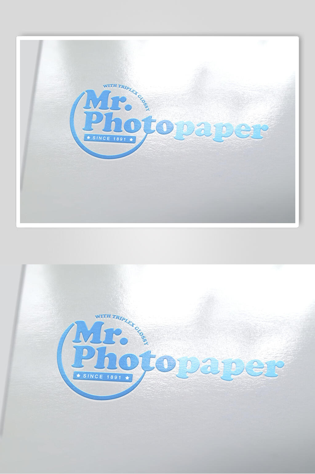 简洁蓝色logo展示样机效果图素材