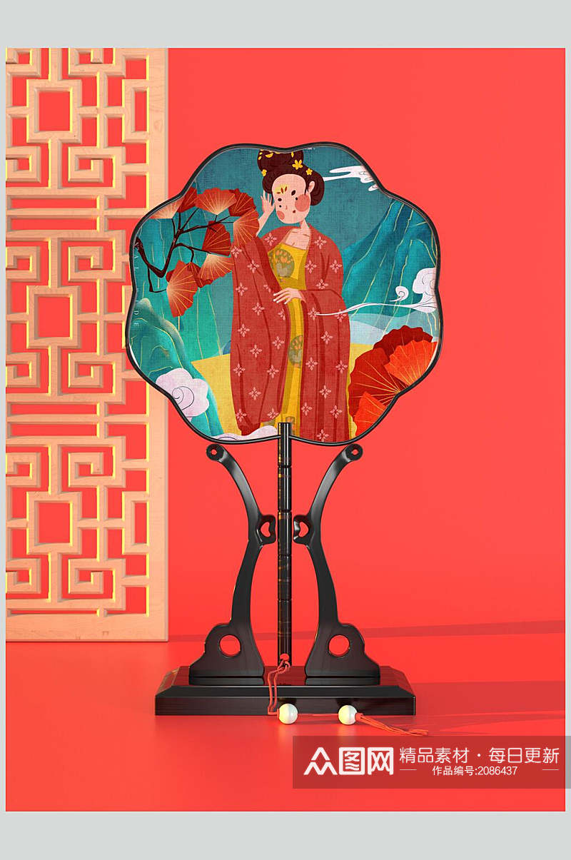 中式古风唐朝文化整套VI新年文创样机效果图素材