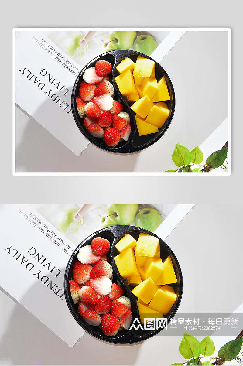 草莓芒果水果食物图片素材