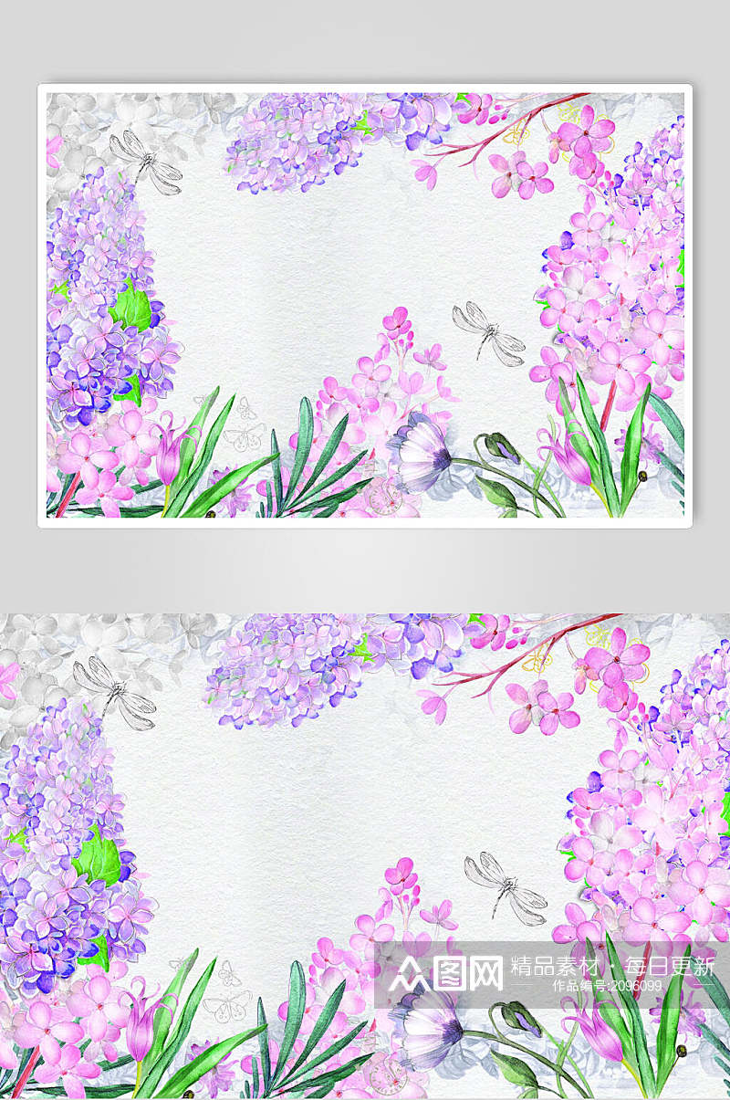 紫藤萝花卉画册封面素材素材