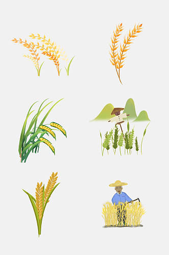 植物小麦大米高粱免抠元素