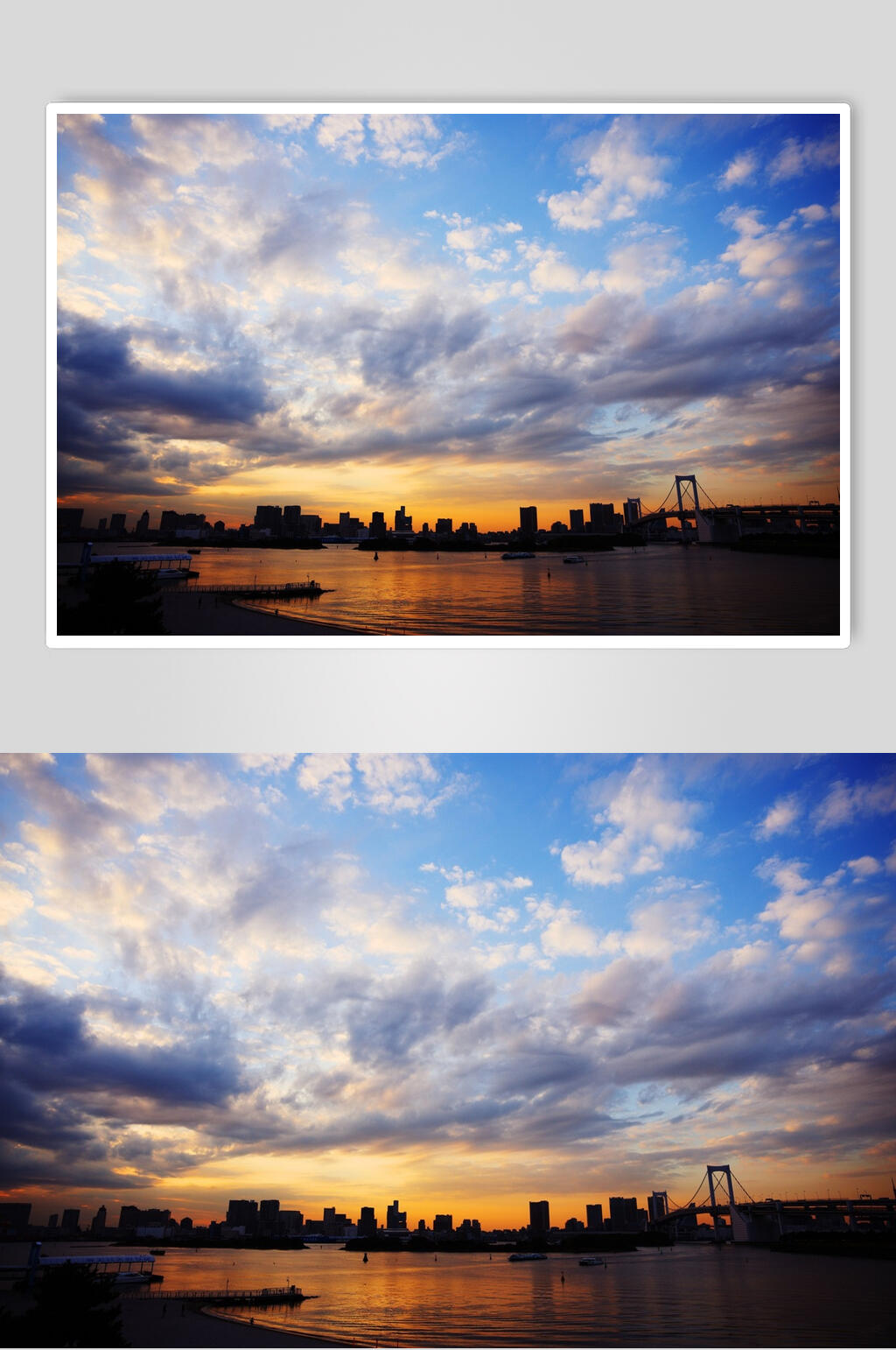 江景夕阳黄昏高清图片素材