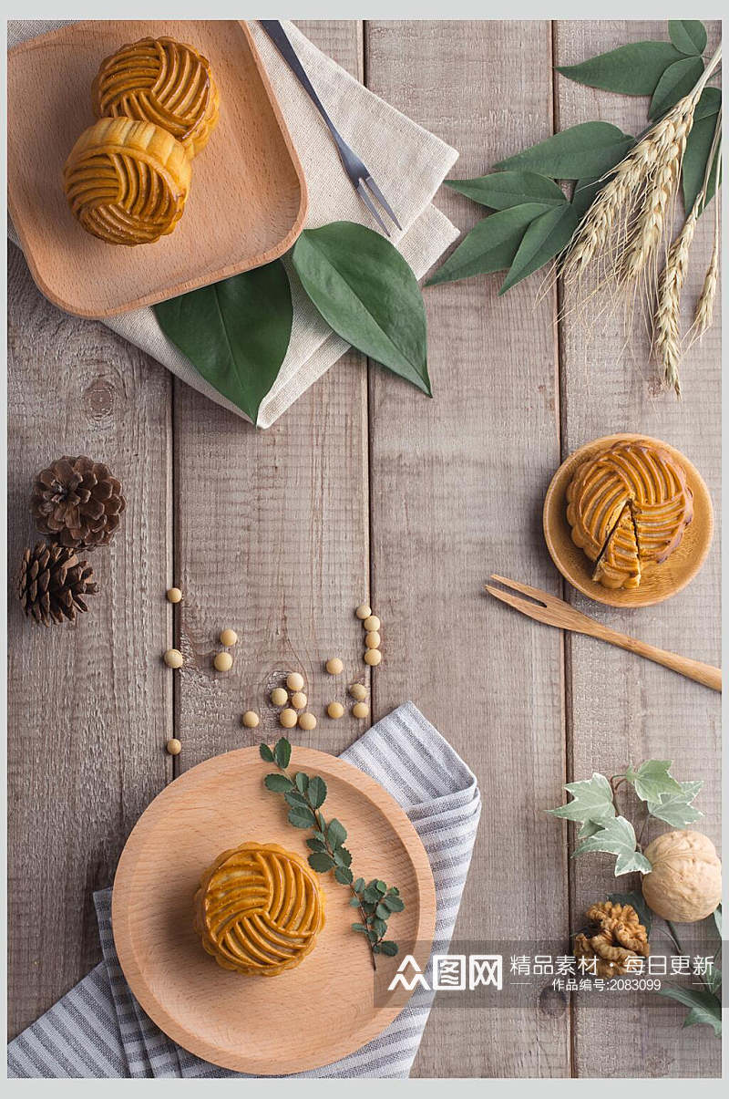 健康美味中秋节月饼食物图片素材