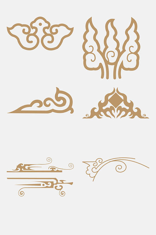 手绘火纹图案免抠元素