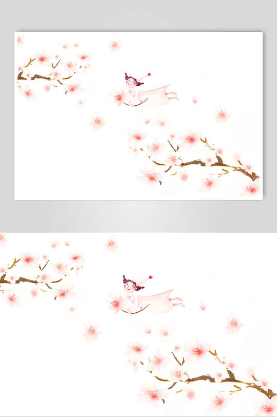 简洁花卉桃花素材