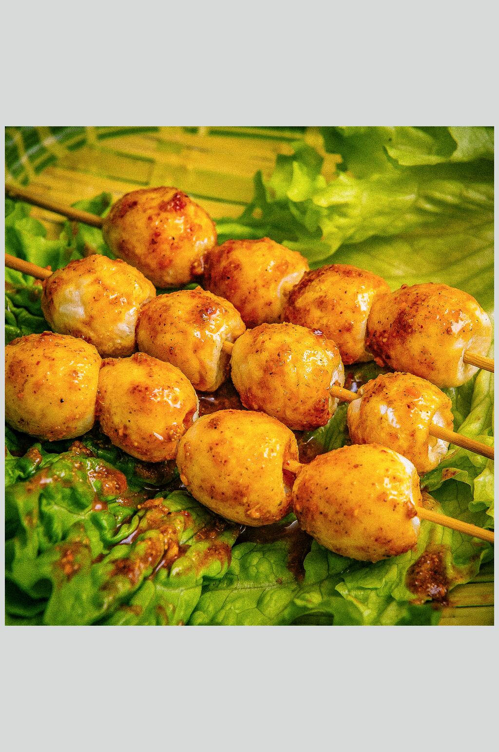 香辣丸子炸串美食摄影图片素材