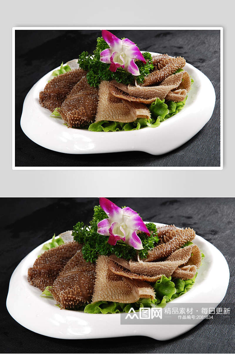 新鲜美味牛百叶生菜火锅食料美食摄影图片素材