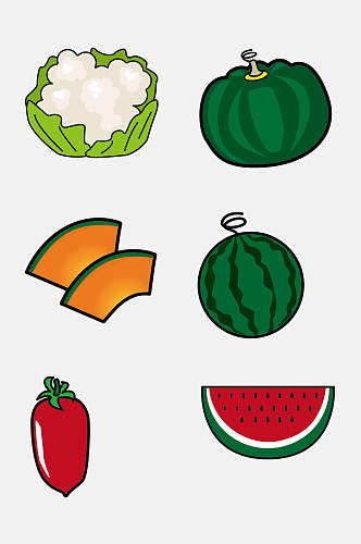西瓜蔬菜水果免抠元素