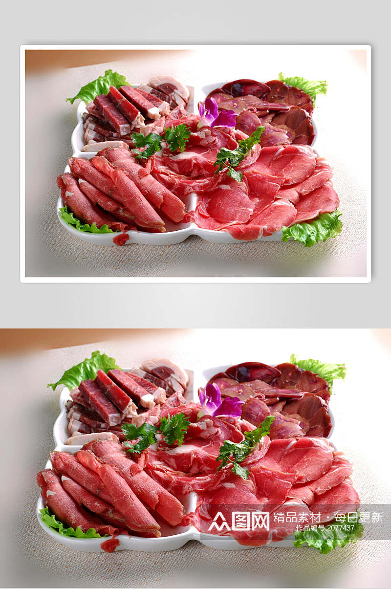 草原百度羊肉大拼盘美食摄影图片素材