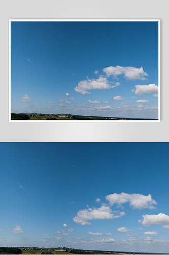 蔚蓝天空蓝天白云风景摄影图片