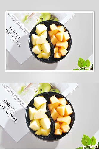 哈密瓜苹果水果食物图片